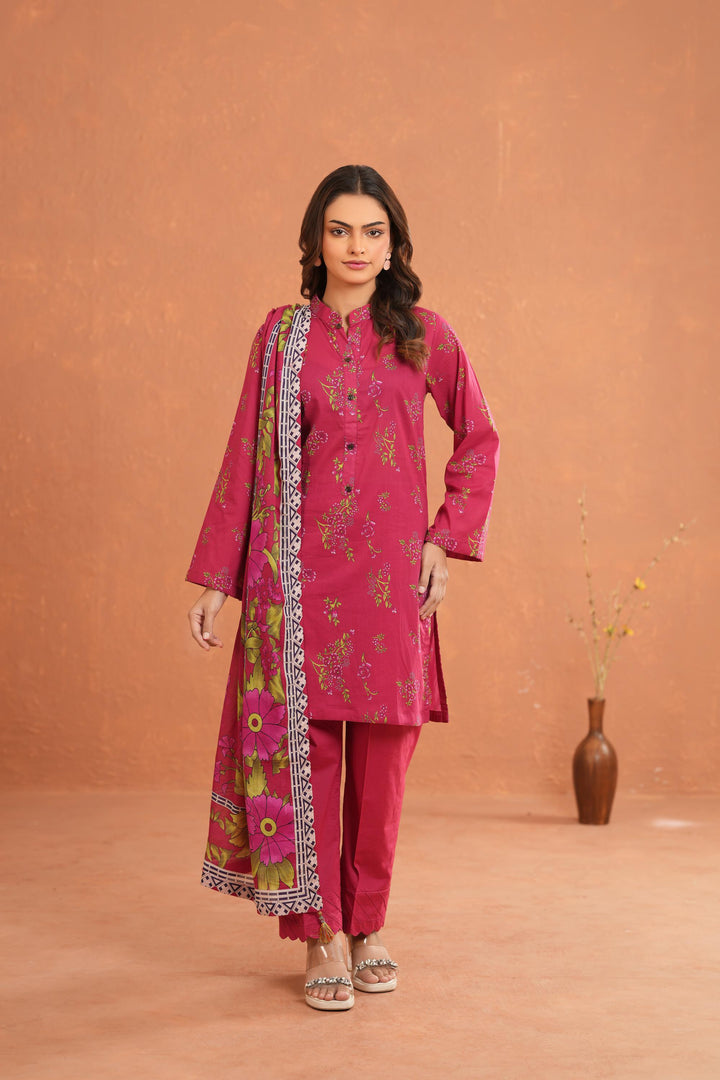 Lawn Fuchsia Stitched Suit - Nishat