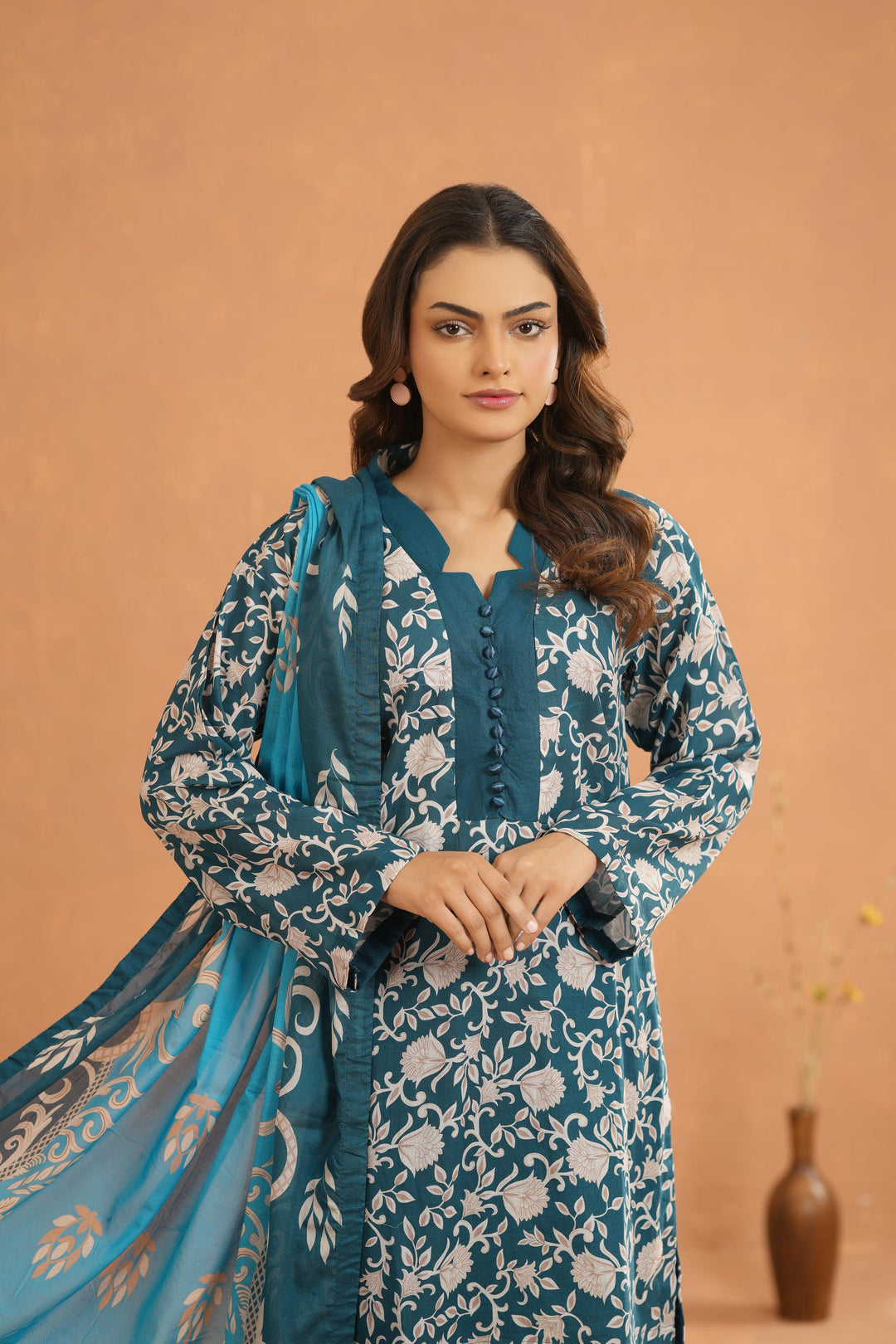 Lawn Teal Blue Stitched Suit - Nishat