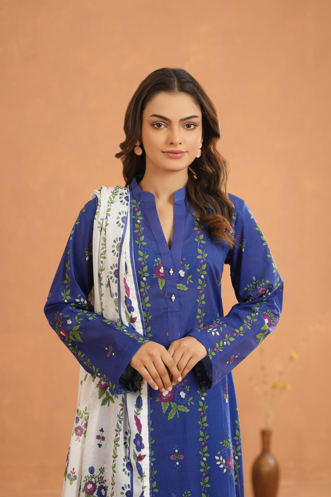 Lawn Royal Blue Stitched Suit - Nishat