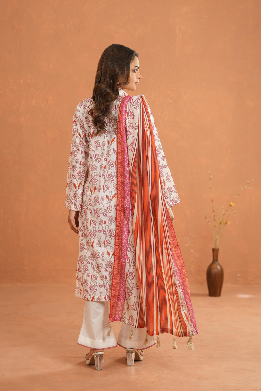Lawn Beige Stitched Suit - Nishat