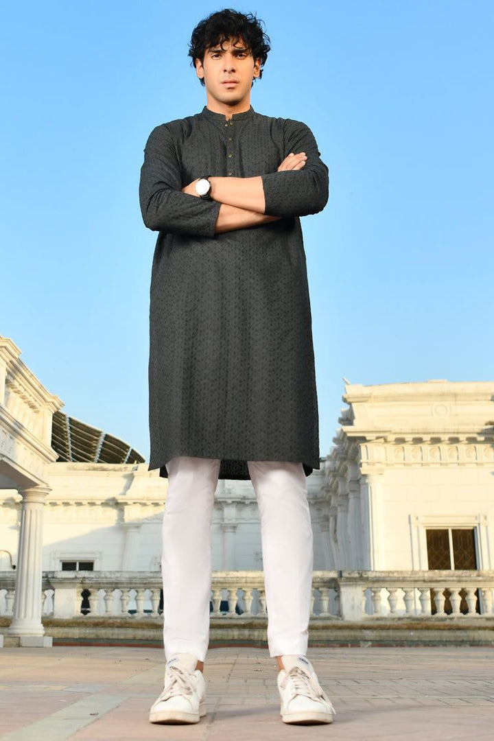 Cotton Green Kurta Pajama - J. Junaid Jamshed