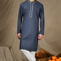 Cotton Grey Special Kurta - J. Junaid Jamshed