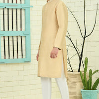 Polyester Yellow Special Kurta - J. Junaid Jamshed