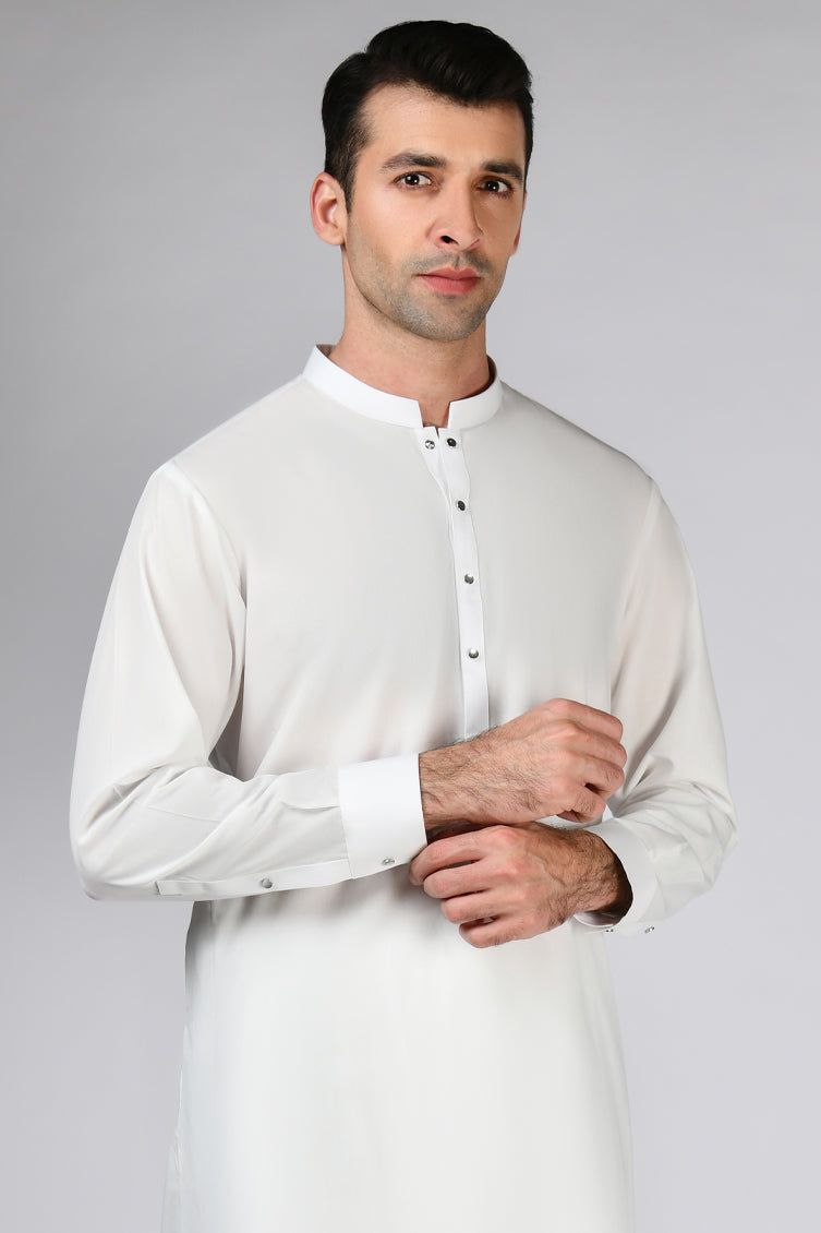 Blended White Kurta Trouser - J. Junaid Jamshed