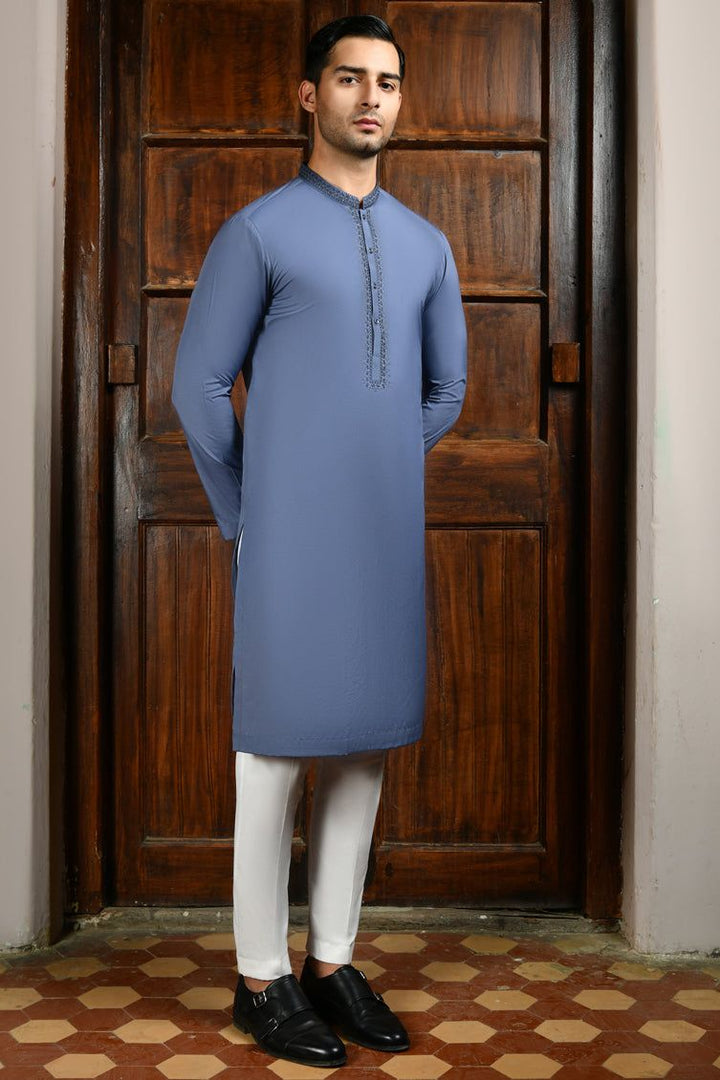 Blended Blue Special Kurta - J. Junaid Jamshed
