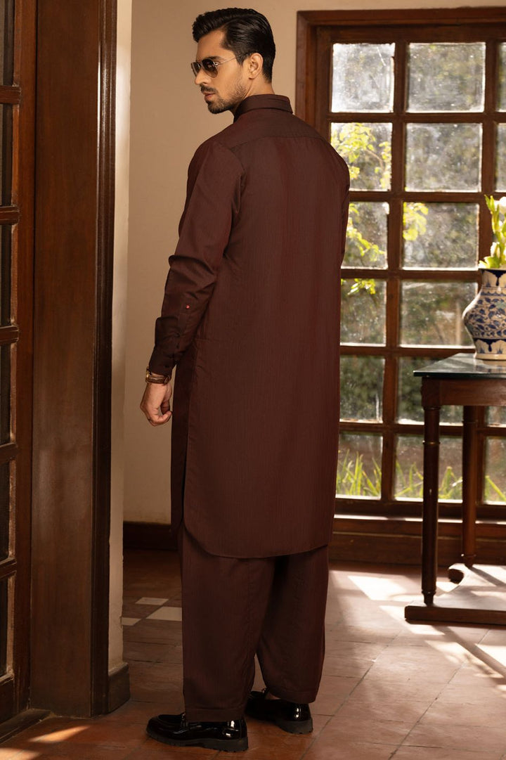 Polyester Maroon Kameez Shalwar - Almirah