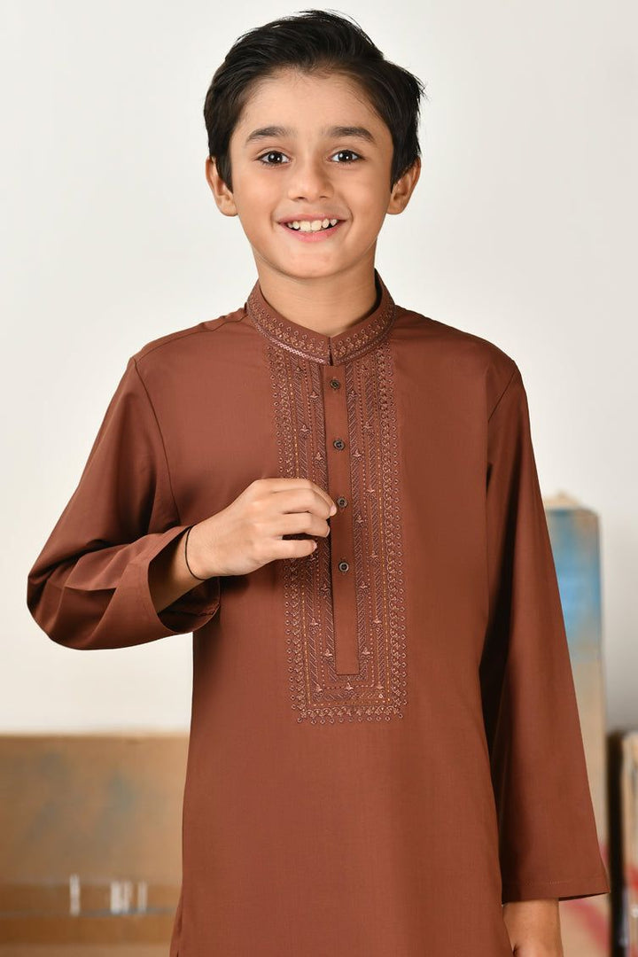 Blended Rust Shalwar Kameez - J. Junaid Jamshed