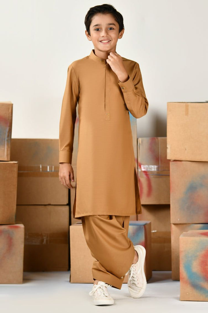 Blended Camel Brown Shalwar Kameez - J. Junaid Jamshed