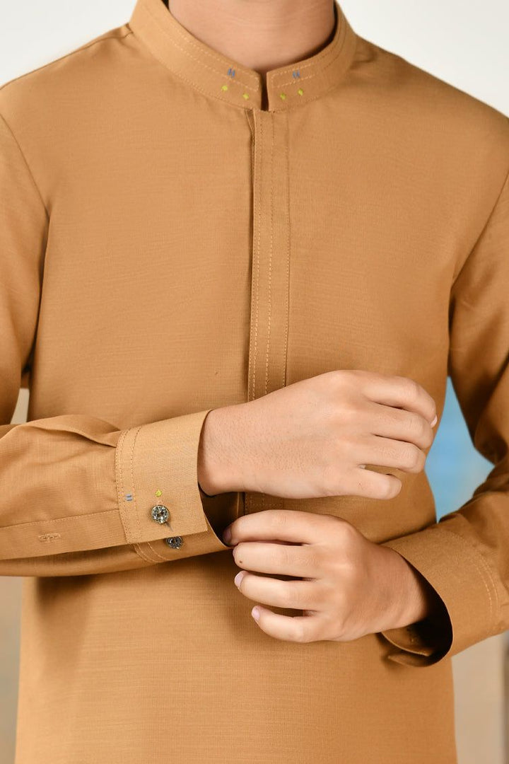 Blended Camel Brown Shalwar Kameez - J. Junaid Jamshed