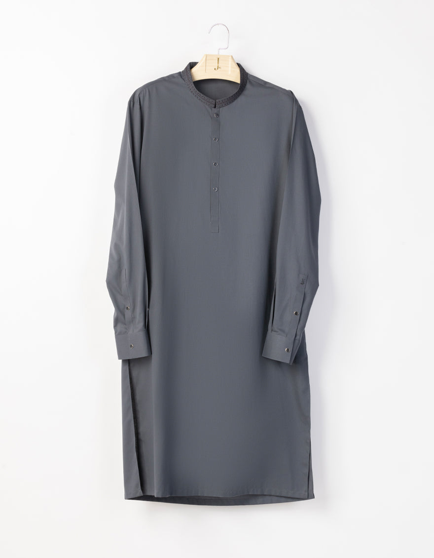 Blended Grey Shalwar Kameez - J. Junaid Jamshed