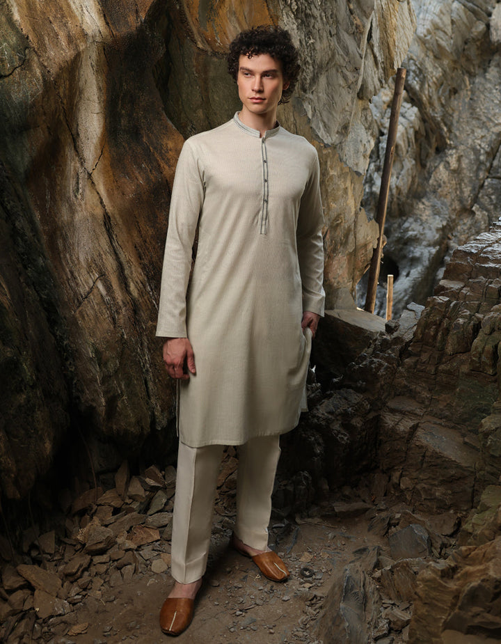 Cotton Green Kurta - J. Junaid Jamshed
