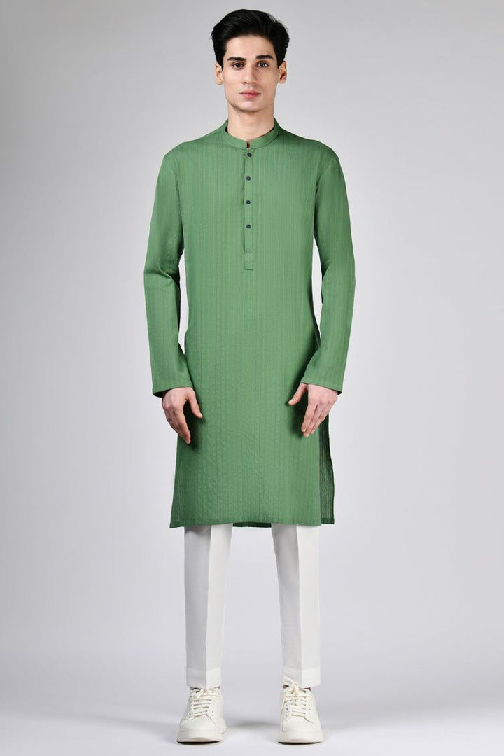 Cotton Green Kurta - J. Junaid Jamshed