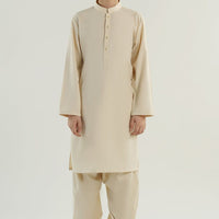 Blended White Kameez Shalwar- J. Junaid Jamshed