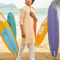 Cotton Orange Kurta - J. Junaid Jamshed
