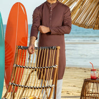 Cotton Brown Kurta - J. Junaid Jamshed