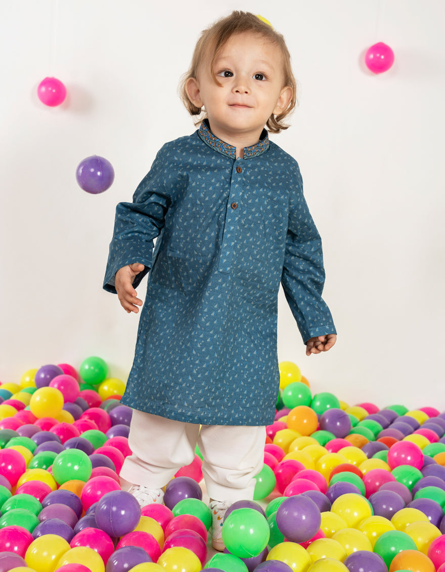 Cotton Blue Shalwar Kameez - J. Junaid Jamshed