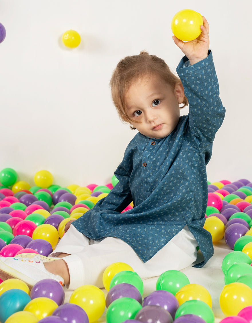 Cotton Blue Shalwar Kameez - J. Junaid Jamshed