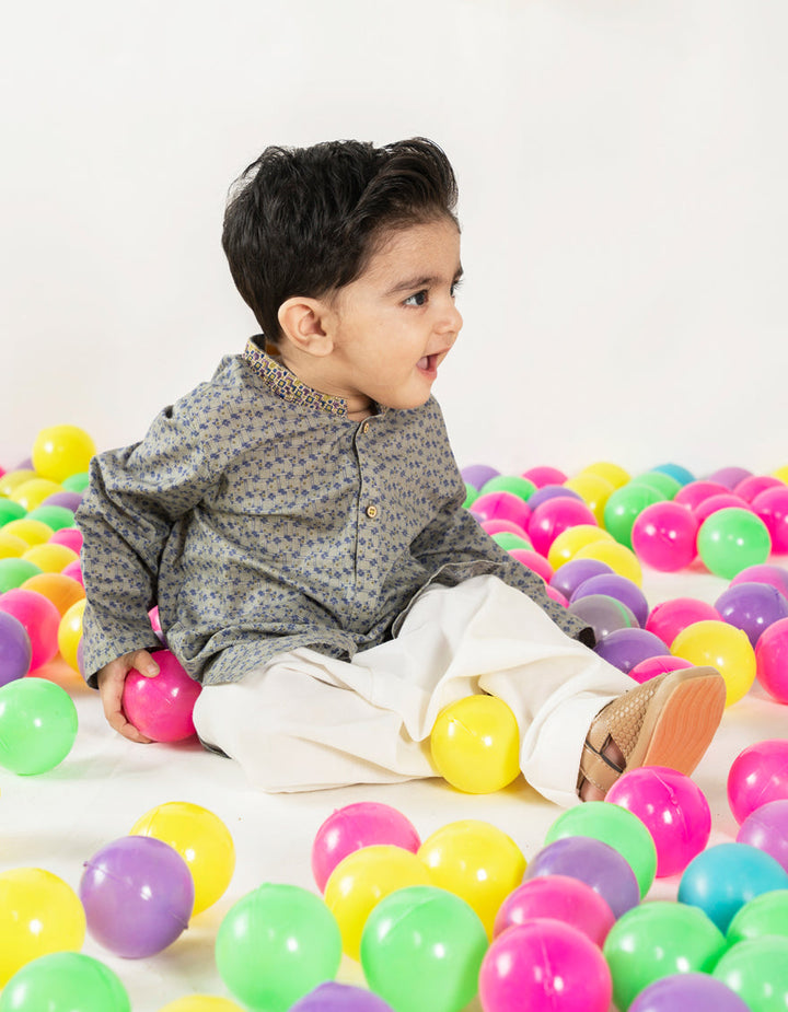 Cotton Grey Shalwar Kameez - J. Junaid Jamshed
