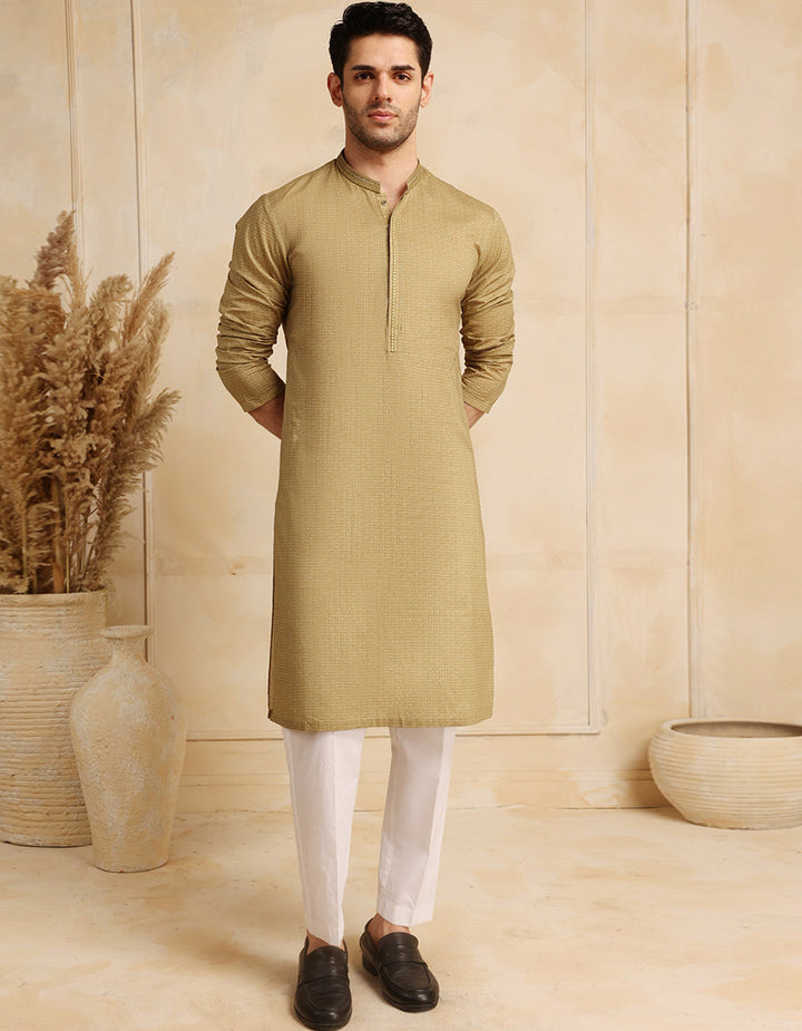 Cotton Green Kurta - J. Junaid Jamshed