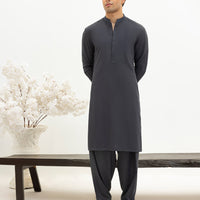 Blended Grey Shalwar Kameez - J. Junaid Jamshed
