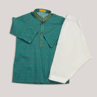 Cotton Green Shalwar Kameez - J. Junaid Jamshed