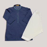 Cotton Blue Shalwar Kameez - J. Junaid Jamshed