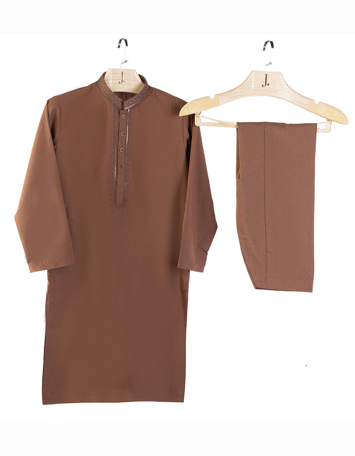 Blended Brown Shalwar Kameez - J. Junaid Jamshed