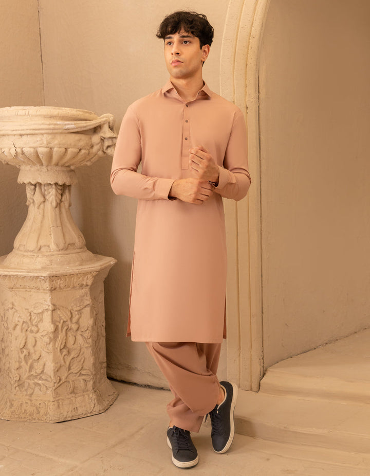 Blended Peach Shalwar Kameez - J. Junaid Jamshed