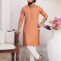 Blended Orange Kurta - J. Junaid Jamshed