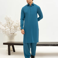 Blended Blue Shalwar Kameez- J. Junaid Jamshed