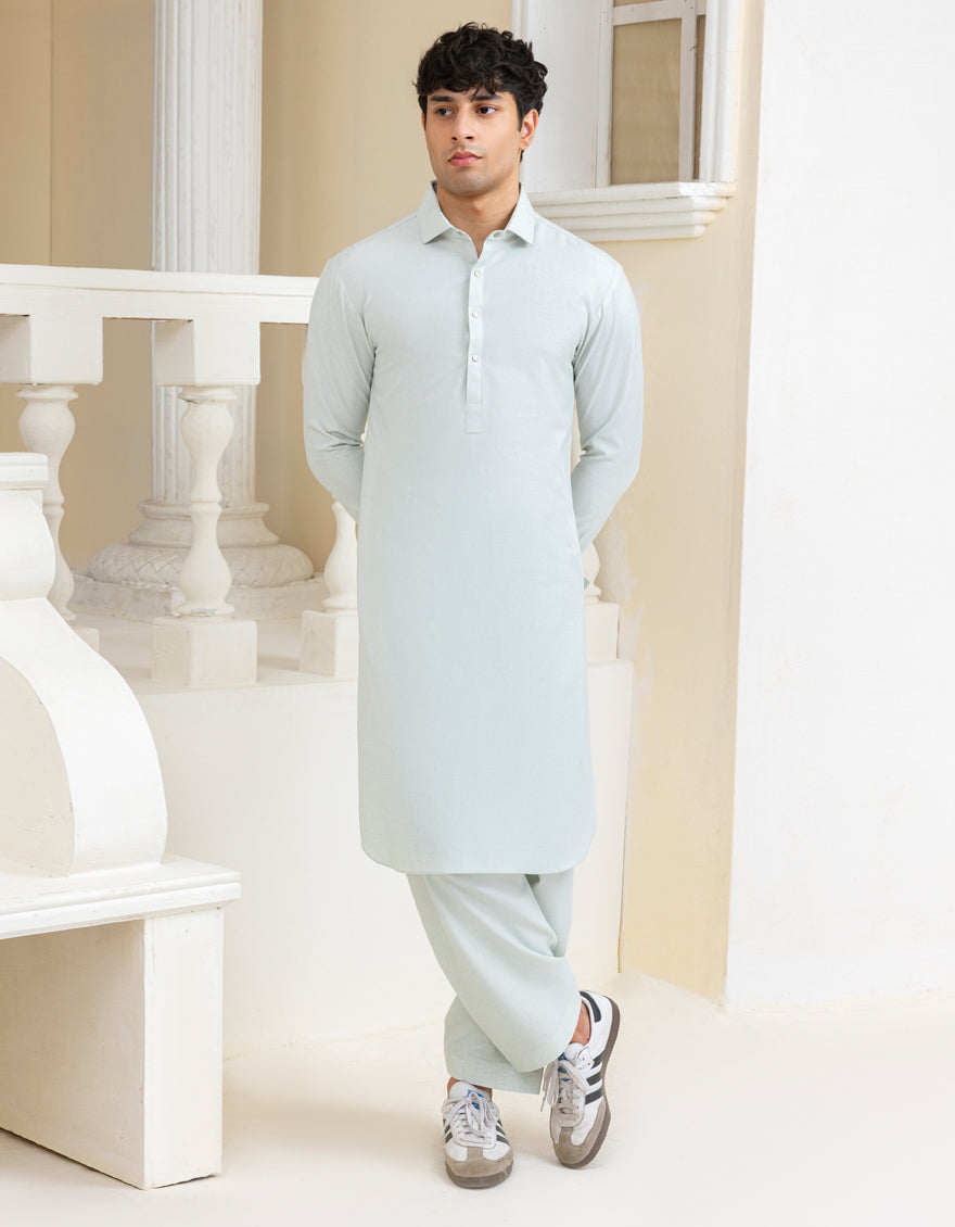 Blended Fawn Shalwar Kameez - J. Junaid Jamshed