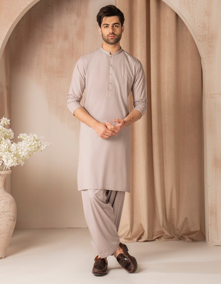 Blended Mauve Shalwar Kameez - J. Junaid Jamshed