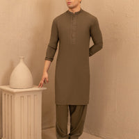 Blended Olive Green Shalwar Kameez - J. Junaid Jamshed