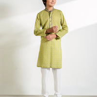 Cotton Yellow Lemon Kurta - J. Junaid Jamshed