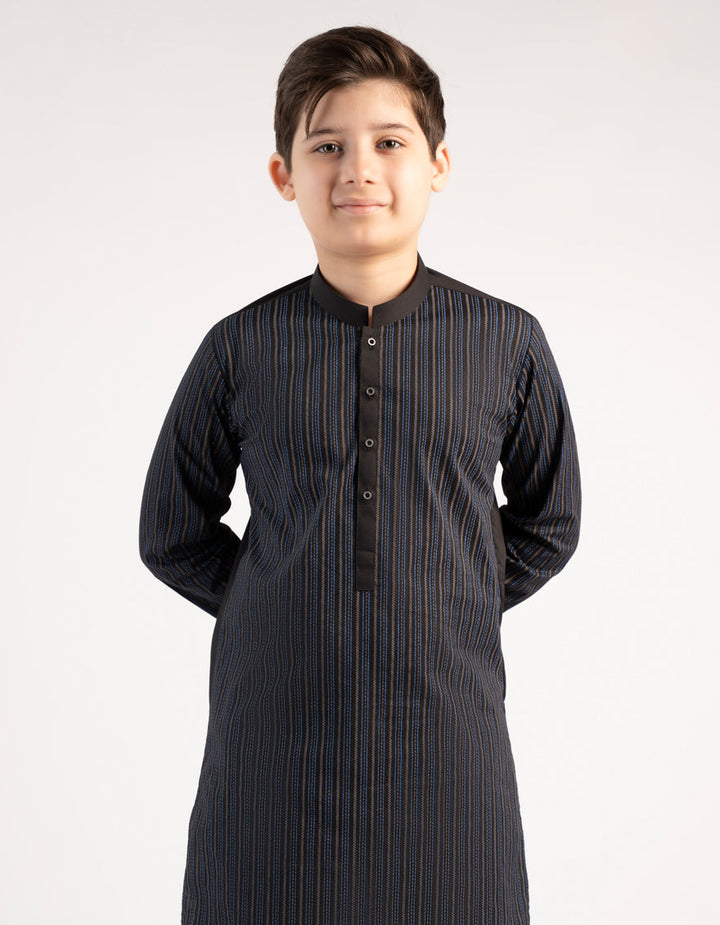 Cotton Black Kurta - J. Junaid Jamshed