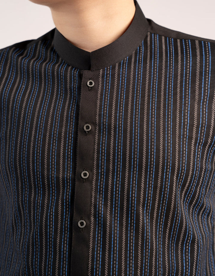 Cotton Black Kurta - J. Junaid Jamshed