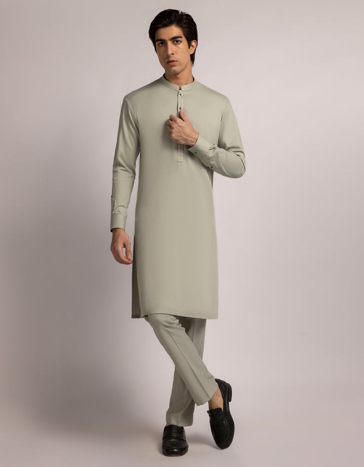 Blended Pistachio Kurta Trouser- J. Junaid Jamshed