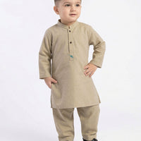 Polyester Beige Shalwar Kameez - J. Junaid Jamshed
