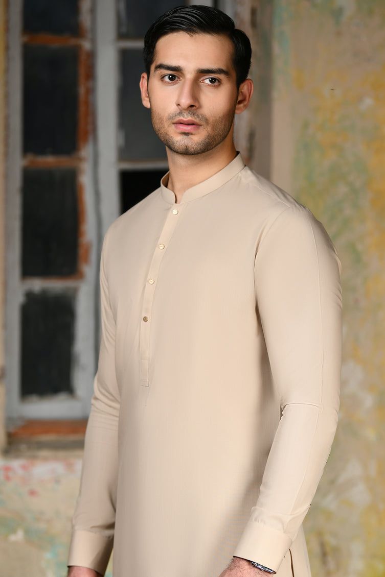 Blended Brown Kurta Trouser - J. Junaid Jamshed