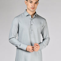 Blended Grey Shalwar Kameez - J. Junaid Jamshed