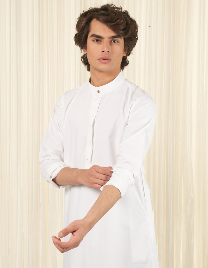 Blended White Jubba - J. Junaid Jamshed