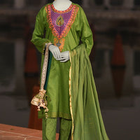 Jacquard Green Unstitched Suit - J. Junaid Jamshed
