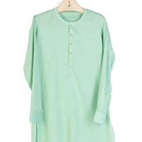 Blended Green Short Kurta - J. Junaid Jamshed