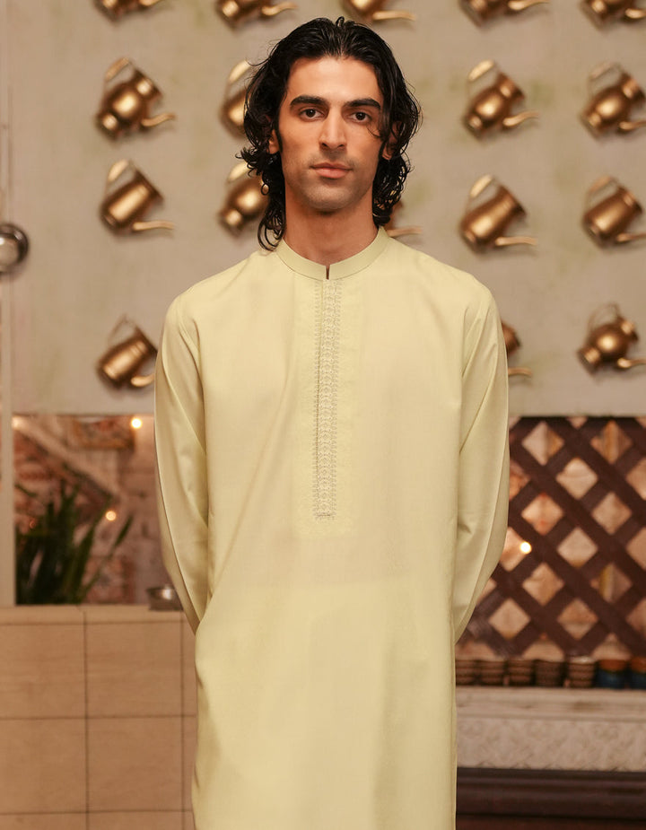 Blended Green Kurta - J. Junaid Jamshed