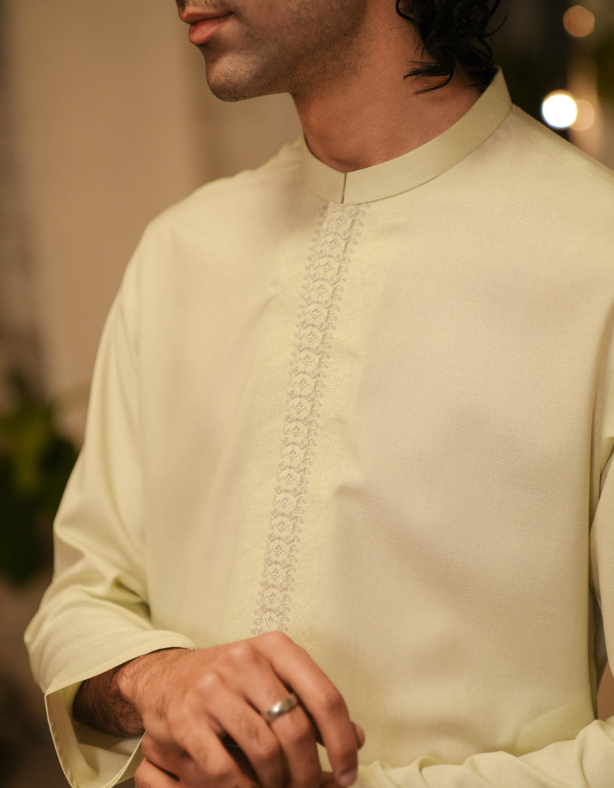Blended Green Kurta - J. Junaid Jamshed