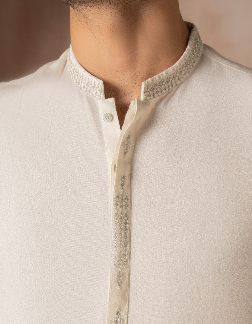 Blended Off White Shalwar Kameez - J. Junaid Jamshed