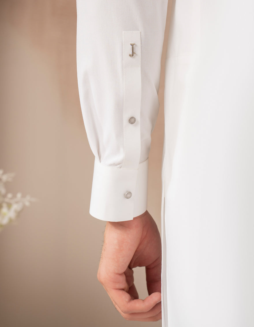 Blended White Shalwar Kameez - J. Junaid Jamshed