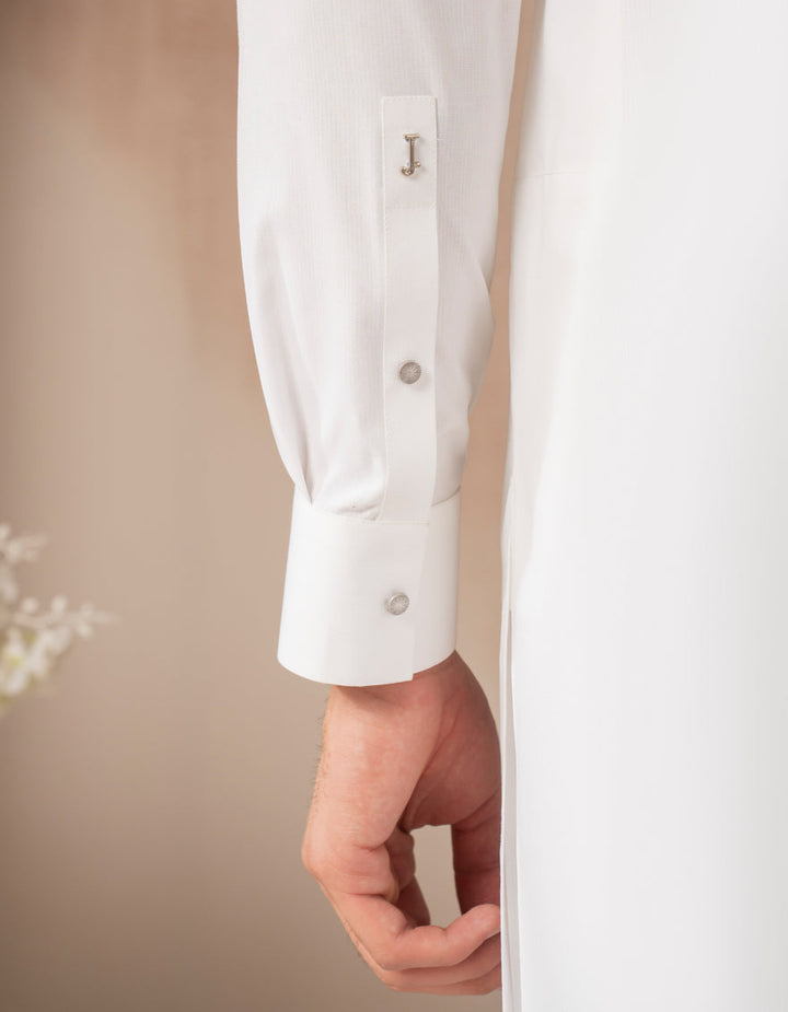 Blended White Shalwar Kameez - J. Junaid Jamshed
