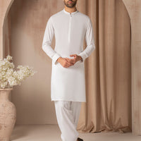 Blended White Shalwar Kameez - J. Junaid Jamshed