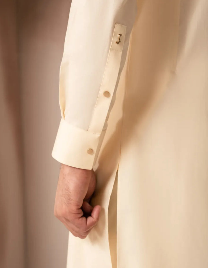 Blended Cream Kurta Trouser - J. Junaid Jamshed